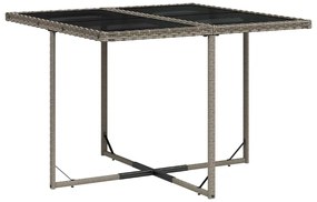 5 pcs conjunto de jantar p/ jardim c/ almofadões vime PE cinza