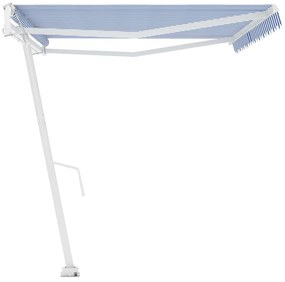 Toldo automático independente 500x350 cm azul e branco
