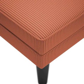 Chaise lounge com almofada tecido corduroy laranja