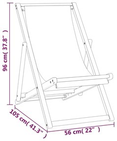 Cadeira de pátio em teca 56x105x96 cm creme