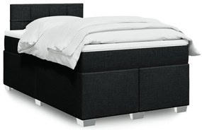Cama boxspring com colchão 120x190 cm tecido preto