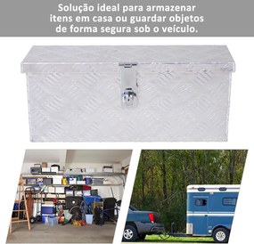 Caixa de Ferramentas em Alumínio com Tampa Abatível Pegas Laterais Gra