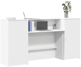 vidaXL Balcão recepção 200x50x103,5 cm madeira branco