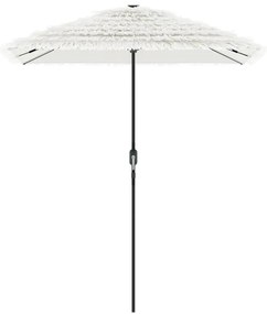 Guarda-sol de jardim com poste de aço 300x200x250 cm branco