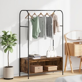 vidaXL Cabide com Prateleiras Carvalho Fumado 100x44x160 cm