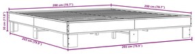 Estrutura de cama 200x200 cm derivados madeira/metal