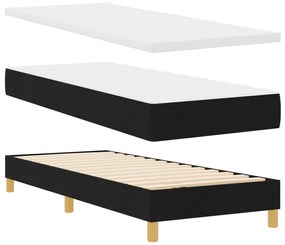 Cama Box Spring com Colchão Preto 80x200 cm Tecido