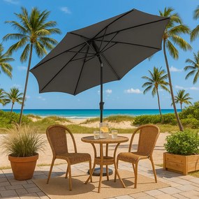Guarda-Sol Excêntrico de Jardim Sorrento – Ø300x240 cm – Cinza – Teto