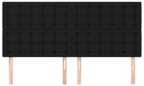 Cabeceira de cama 4 pcs tecido 100x5x78/88 cm preto