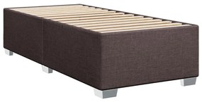 Estrutura de cama sem colchão 90x190 cm tecido castanho-escuro