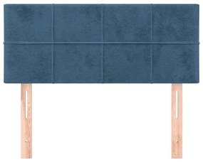 Cabeceira de cama veludo 90x5x78/88 cm azul-escuro