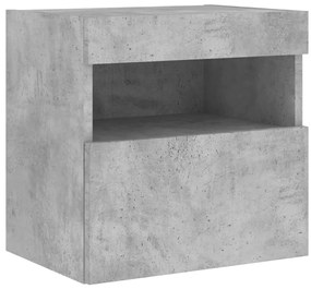 Móvel de parede p/ TV c/ luzes LED 40x30x40 cm cinza cimento