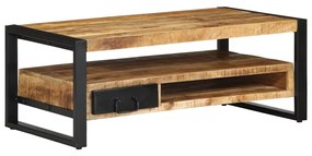 Mesa de centro 90x50x36 cm madeira de mangueira áspera maciça