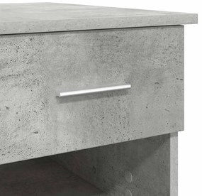 Mesa com armazenamento cinza concreto 90x49.5x75 cm madeira engenheira