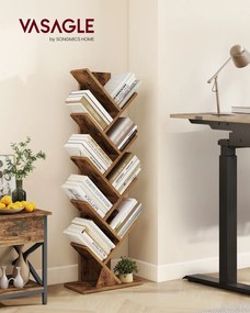 Estante em forma de árvore 20 x 38 x 115,2 cm para arrumação que poupa espaço Coleção Custos, castanho vintage