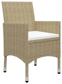 3 pcs conjunto de jantar para jardim bege