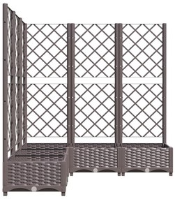 Vaso/floreira jardim c/ treliça 120x120x121,5 cm PP castanho