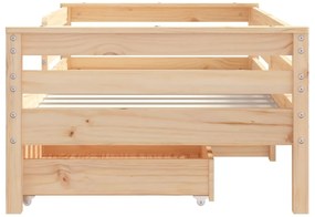 Estrutura de cama infantil c/ gavetas 70x140 cm pinho maciço