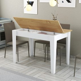 Mesa de Cozinha Kiev – Branco Carvalho – 110x75x72 cm