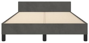 Estrutura de cama sem colchão 120x190 cm Veludo cinza escuro