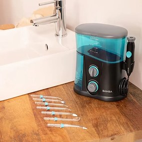 Cuidado dental ToothCare 1200 Jet Pro 7 bicos, até 1250 - 1700 pulsos por minuto, ecrã LED, capacidade de 1000 ml, 10 configurações de pressão, IPX4,