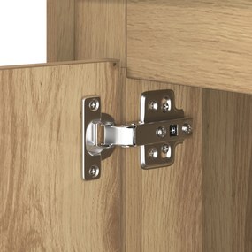 Criado-mudo com Luzes de LED Carvalho Artesanal 44x34,5x45 cm
