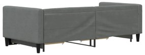 Sofá-cama c/ gavetão e gavetas 90x190 cm tecido cinzento-escuro