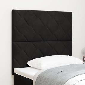 Cabeceira vidaXL Design Blocos de Diamante Preta 90 cm Veludo, Cabecei