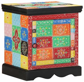 Mesa de cabeceira 2 pcs multicor madeira de mangueira maciça