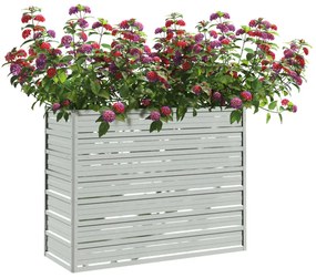 Canteiro elevado de jardim 100x40x77cm aço galvanizado prateado