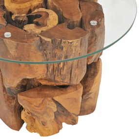 Mesa de centro 60 cm madeira flutuante de teca maciça