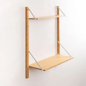 Estante Modular De Parede Em Bambu Kolex Madeira Natural & 2 Prateleiras De 64 Cm - Sklum