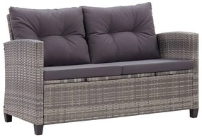 6 pcs conjunto sofás jardim c/ almofadões vime cinzento-escuro