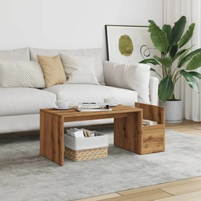 Mesa de centro 90x45x35 cm derivados madeira carvalho artisiano