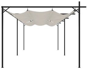 Pérgola com toldo retrátil 589x292x230 cm cor creme