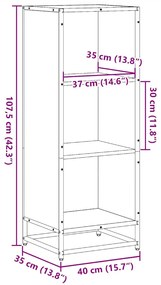 Estante 40x35x107,5 cm contraplacado cor carvalho sonoma