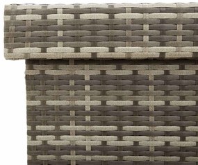 Caixa de arrumação com rodas 110x55x73 cm vime PE cinzento