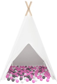 Tenda Teepee Infantil com Bolsa Peach &amp; Bolinhas de Brincar Skin Branc