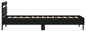 Estrutura cama cabeceira 75x190 cm derivados de madeira preto