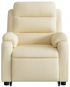 Poltrona elevatória de massagens tecido cor creme