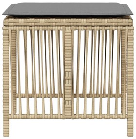 Bancos jardim almofadões 4 pcs 41x41x36 cm vime PE mistura bege