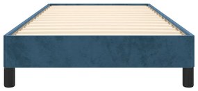 Estrutura de cama sem colchão 100x200 cm veludo azul-escuro