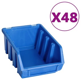128 pcs Kit caixas arrumação com painéis de parede azul e preto