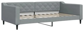 Sofá-cama c/ gavetão e colchões 100x200cm tecido cinzento-claro