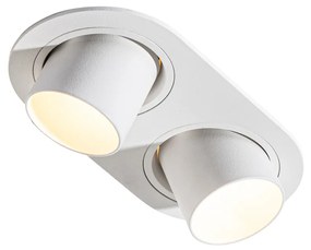 Set van 6 inbouwspots wit GU10 35mm kantelbaar 2-lichts - Installa Moderno