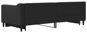 Sofá-cama com gavetão 90x190 cm tecido preto