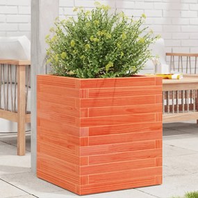 vidaXL Vaso/floreira de jardim 40x40x46 cm pinho maciço castanho-mel