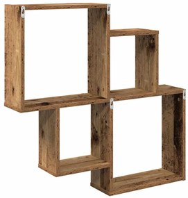 Prateleira de parede madeira antiga 80x15x78,5 cm