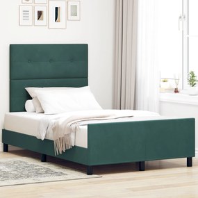 Cama vidaXL Verde Escuro 120x200 cm Veludo