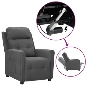 vidaXL Poltrona elevatória tecido cinzento-claro